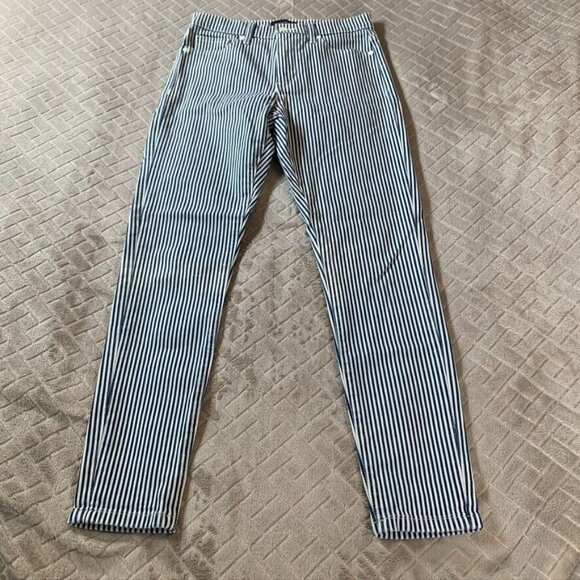 Banana Republic Denim - Banana Republic Women 26 Denim Jeans Blue White Striped Skinny High Rise Stretch